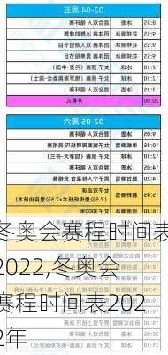 冬奥会赛程时间表2022,冬奥会赛程时间表2022年