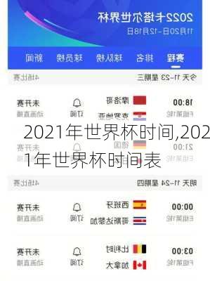 2021年世界杯时间,2021年世界杯时间表