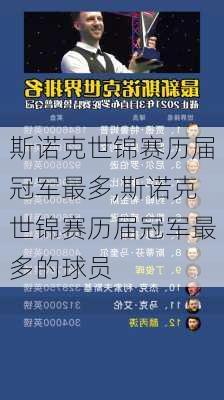 斯诺克世锦赛历届冠军最多,斯诺克世锦赛历届冠军最多的球员