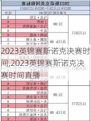 2023英锦赛斯诺克决赛时间,2023英锦赛斯诺克决赛时间直播