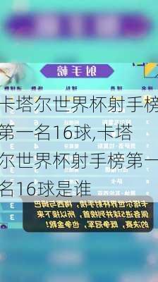 卡塔尔世界杯射手榜第一名16球,卡塔尔世界杯射手榜第一名16球是谁