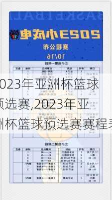 2023年亚洲杯篮球预选赛,2023年亚洲杯篮球预选赛赛程表