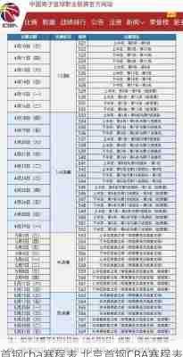 首钢cba赛程表,北京首钢CBA赛程表