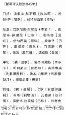 葡萄牙世界杯热身赛,葡萄牙世界杯热身赛球员名单