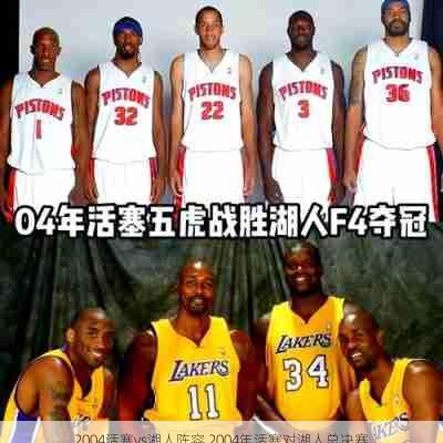 2004活塞vs湖人阵容,2004年活塞对湖人总决赛